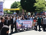 حضور کارکنان اداره کل آموزش فني و حرفه اي آذربايجان شرقي در راهپیمایی روز جهانی قدس